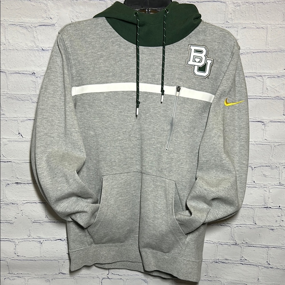 Men’s S Nike Green and Grey Baylor University Hoodie
